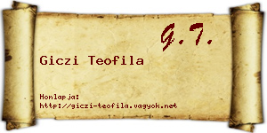 Giczi Teofila névjegykártya