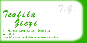 teofila giczi business card